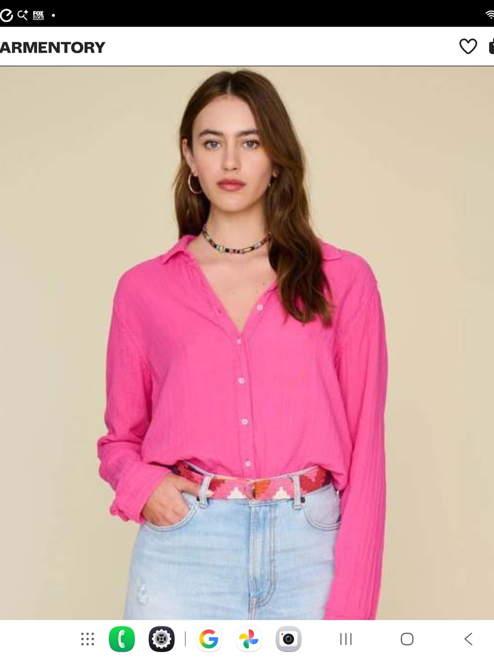 XiRENA Hot Pink Button-Down Shirt